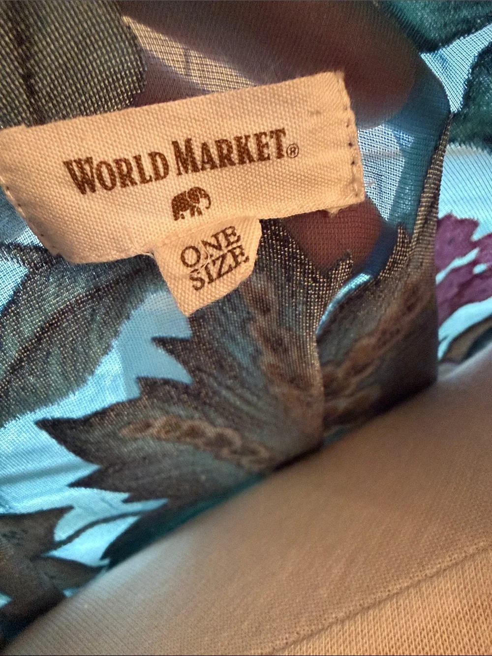 Cost Plus World Market Teal Floral Sheer Velvet Kimono O/S - Picture 3 of 3
